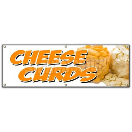 Signmission CHEESE CURDS BANNER SIGN wisconsin poutine fried squeaky southern fresh B-72 Cheese Curds